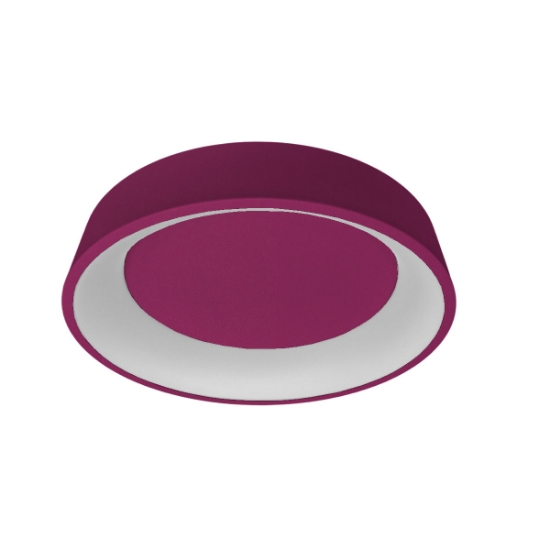 Plafoniera 60 cm moderna tonda anello magenta led 36w cct 3000k 4000k dimmerabile