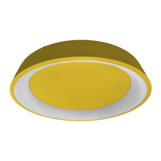 Plafoniera 80 cm moderna giallo girasole anello led 96w cct 3000k 4000k dimmerabile