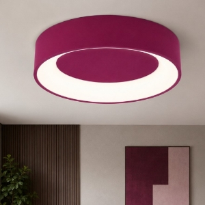 Plafoniera 80 cm moderna magenta anello led 96w cct 3000k 4000k dimmerabile