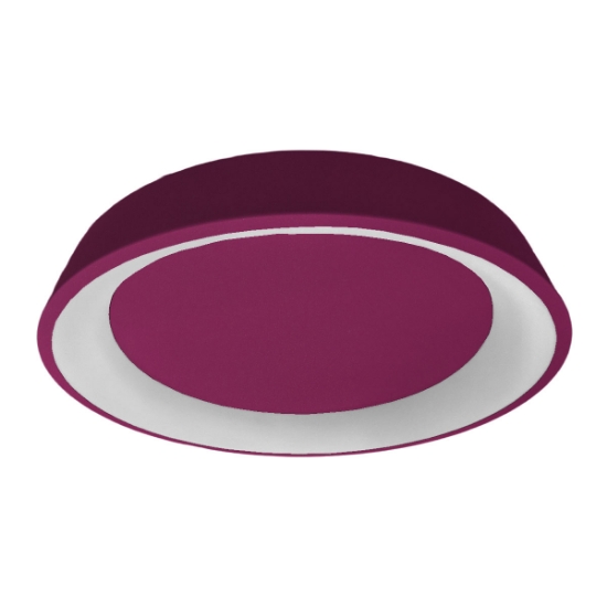 Plafoniera 80 cm moderna magenta anello led 96w cct 3000k 4000k dimmerabile
