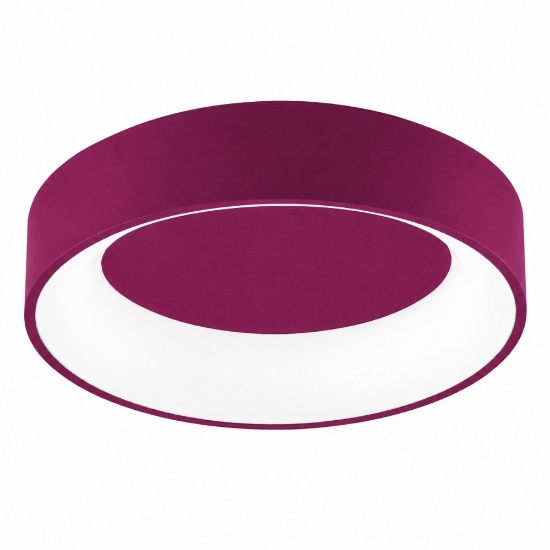 Plafoniera 80 cm moderna magenta anello led 96w cct 3000k 4000k dimmerabile