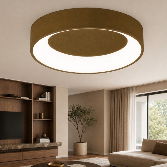 Plafoniera da soffitto 80 cm moderna oro opaco anello led 96w cct 3000k 4000k dimmerabile