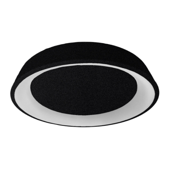 Plafoniera 80 cm moderna anello nero led 96w cct 3000k 4000k dimmerabile per soggiorno