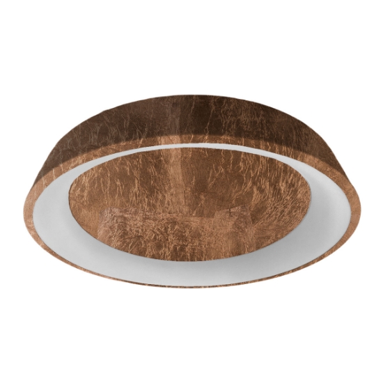Plafoniera 80 cm moderna anello rame led 96w cct 3000k 4000k dimmerabile per salone