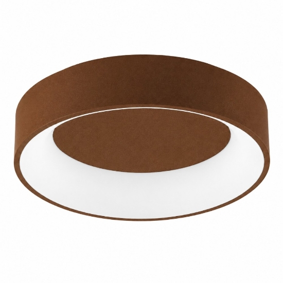 Plafoniera 80 cm moderna ruggine anello led 96w cct 3000k 4000k dimmerabile