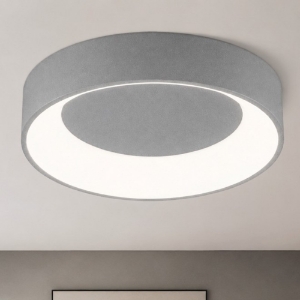 Plafoniera 80 cm moderna anello grigio perla led 96w cct 3000k 4000k dimmerabile per soggiorno