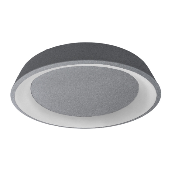 Plafoniera 80 cm moderna anello grigio perla led 96w cct 3000k 4000k dimmerabile per soggiorno