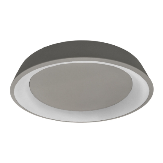 Plafoniera 80 cm moderna tortora tonda anello led 96w cct 3000k 4000k dimmerabile