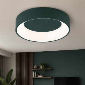 Plafoniera 80 cm moderna verde bosco anello led 96w cct 3000k 4000k dimmerabile per soggiorno