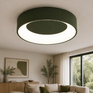 Plafoniera 80 cm moderna verde oliva anello led 96w cct 3000k 4000k dimmerabile