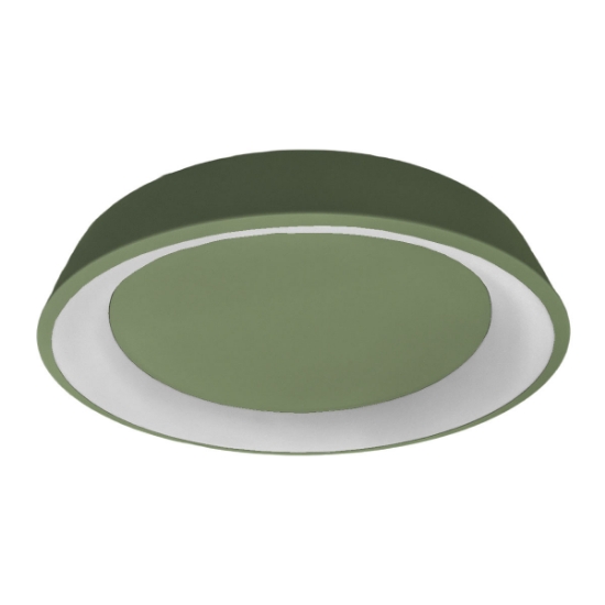 Plafoniera 80 cm da soffitto moderna anello verde salvia led 96w cct 3000k 4000k dimmerabile