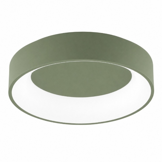 Plafoniera 80 cm da soffitto moderna anello verde salvia led 96w cct 3000k 4000k dimmerabile