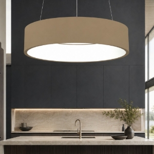 Lampadario 45 cm per cucina moderna anello sabbia led 27w cct 3000k 4000k