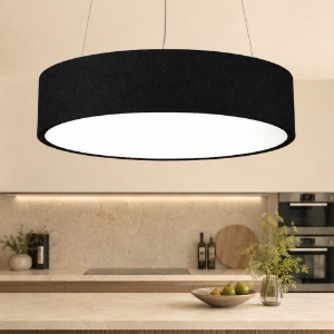 Lampadario 45 cm nero anello led 27w cct 3000k 4000k per cucina moderna