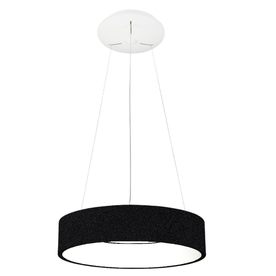 Lampadario 45 cm nero anello led 27w cct 3000k 4000k per cucina moderna