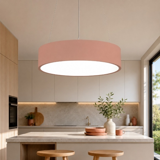 Lampadario 45 cm moderno tondo anello pesca led 27w cct 3000k 4000k dimmerabile