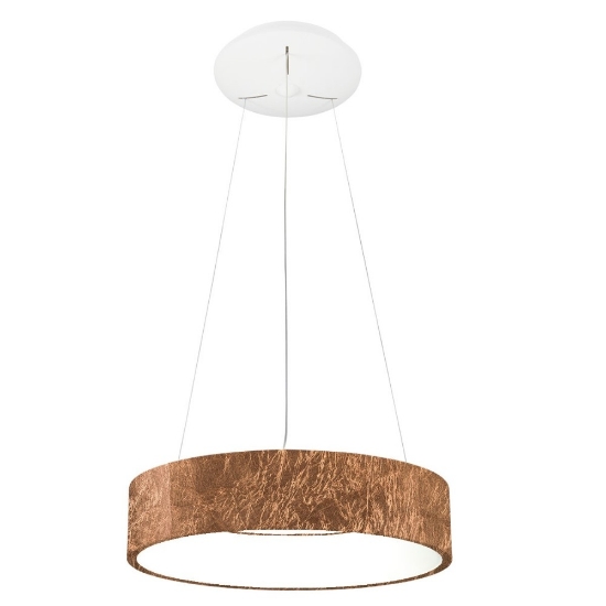 Lampadario 45 cm moderno anello foglia rame led 27w cct 3000k 4000k dimmerabile