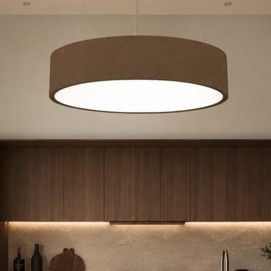 Lampadario 45 cm per cucina ruggine anello led 27w cct 3000k 4000k dimmerabile