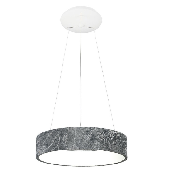 Lampadario 45 cm moderno anello foglia argento led 27w cct 3000k 4000k dimmerabile