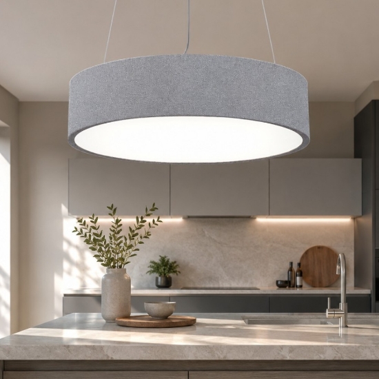 Lampadario 45 cm moderno grigio anello led 27w cct 3000k 4000k dimmerabile