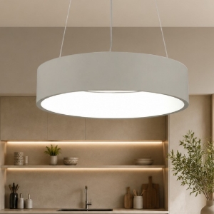 Lampadario 45 cm moderno tortora led 27w cct 3000k 4000k dimmerabile per soggiorno