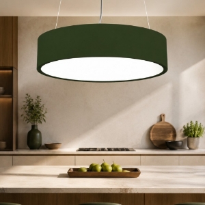 Lampadario 45 cm moderno verde oliva anello led 27w cct 3000k 4000k dimmerabile