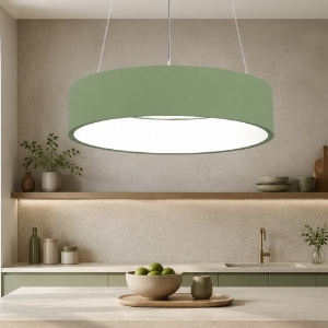 Lampadario 45 cm moderno anello verde salvia led 27w cct 3000k 4000k dimmerabile
