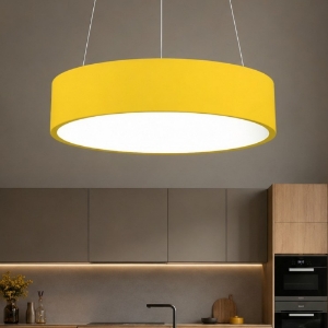 Lampadario 45 cm moderno giallo anello led 27w cct 3000k 4000k dimmerabile