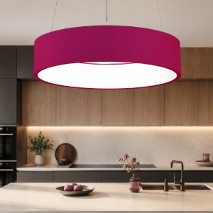 Lampadario 45 cm moderno magenta anello led 27w cct 3000k 4000k dimmerabile
