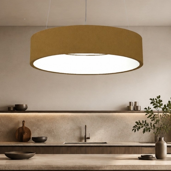 Lampadario 45 cm moderno oro opaco anello led 27w cct 3000k 4000k dimmerabile