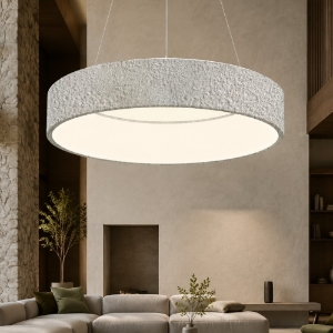Lampadario 60 cm moderno anello effetto muro bianco led 36w cct 3000k 4000k per soggiorno