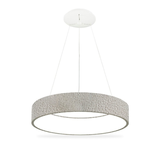 Lampadario 60 cm moderno anello effetto muro bianco led 36w cct 3000k 4000k per soggiorno