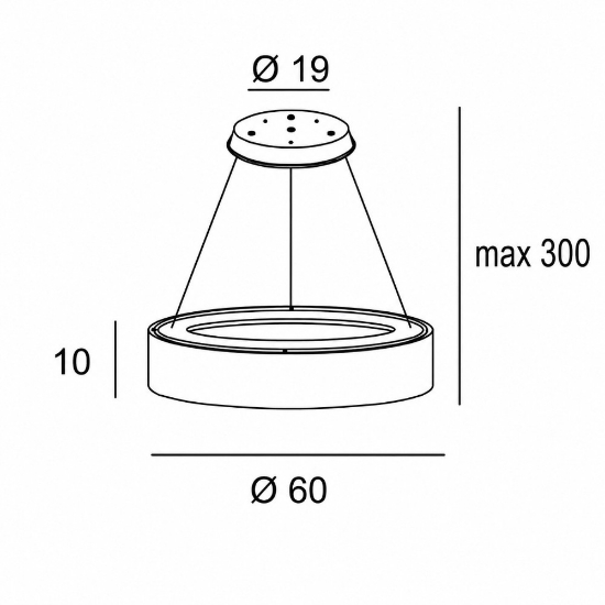 Lampadario 60 cm moderno anello effetto muro bianco led 36w cct 3000k 4000k per soggiorno
