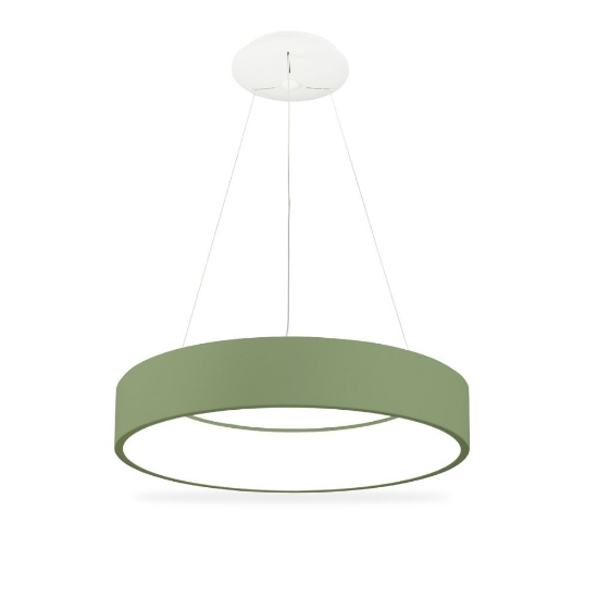 Lampadario anello 60 cm moderno verde salvia led 36w cct 3000k 4000k