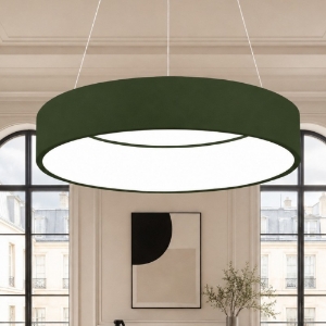 Lampadario moderno verde oliva anello 60 cm led 36w cct 3000k 4000k per soggiorno