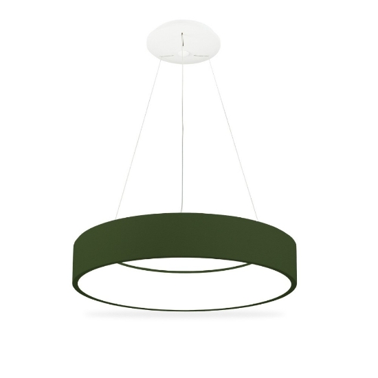 Lampadario moderno verde oliva anello 60 cm led 36w cct 3000k 4000k per soggiorno