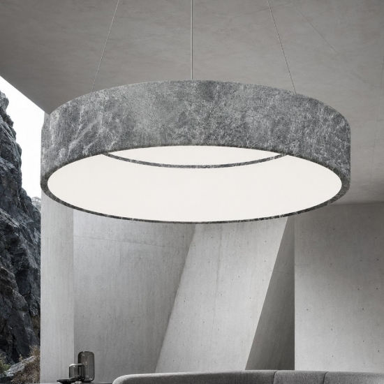 Lampadario 60 cm anello foglia argento led 36w cct 3000k 4000k dimmerabile per soggiorno
