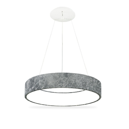 Lampadario 60 cm anello foglia argento led 36w cct 3000k 4000k dimmerabile per soggiorno