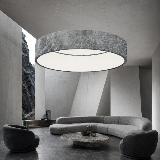 Lampadario 60 cm anello foglia argento led 36w cct 3000k 4000k dimmerabile per soggiorno