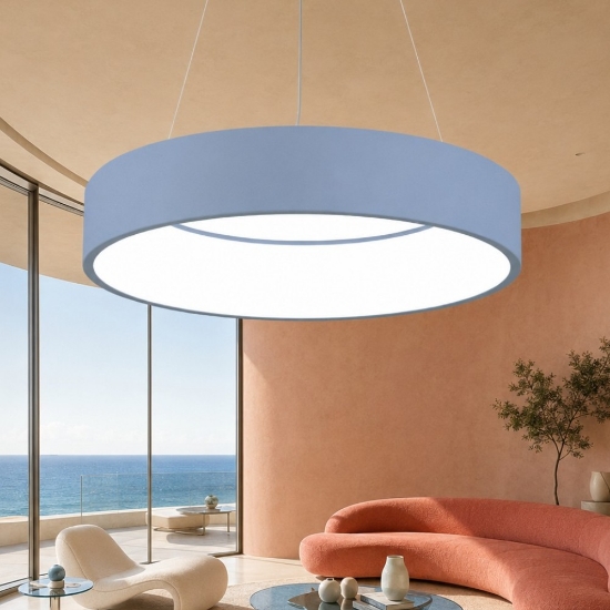 Lampadario 60 cm moderno anello carta da zucchero led 36w cct 3000k 4000k dimmerabile