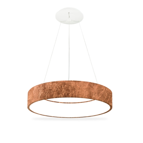 Lampadario a sospensione 60 cm moderna anello foglia rame led 36w cct 3000k 4000k dimmerabile