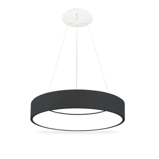 Lampadario 60 cm moderno anello antracite led 36w cct 3000k 4000k dimmerabile
