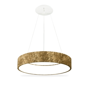 Lampadario 60 cm moderno anello oro led 36w cct 3000k 4000k dimmerabile per soggiorno