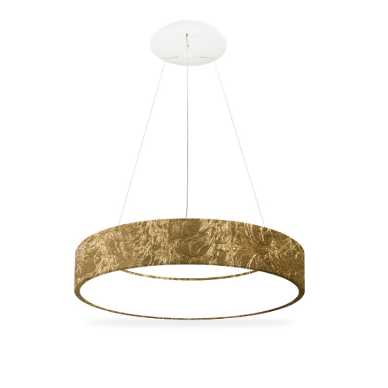 Lampadario 60 cm moderno anello oro led 36w cct 3000k 4000k dimmerabile per soggiorno