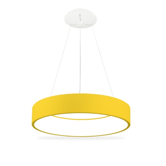 Lampadario 60 cm moderno anello giallo girasole led 36w cct 3000k 4000k per soggiorno