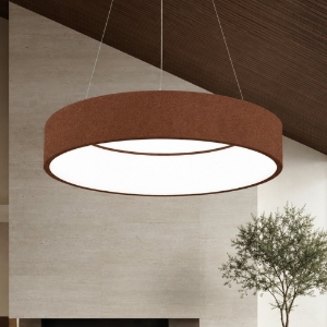 Lampadario 60 cm moderno anello rame opaco led 36w cct 3000k 4000k per soggiorno