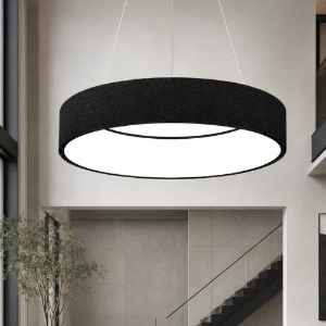 Lampadario 60 cm moderno nero anello led 36w cct 3000k 4000k
