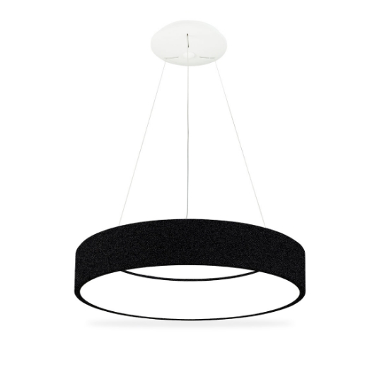 Lampadario 60 cm moderno nero anello led 36w cct 3000k 4000k dimmerabile