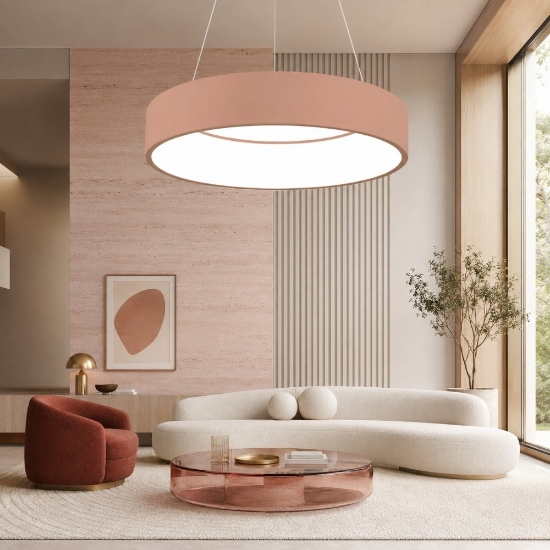 Lampadario 60 cm moderno pesca anello led 36w cct 3000k 4000k dimmerabile