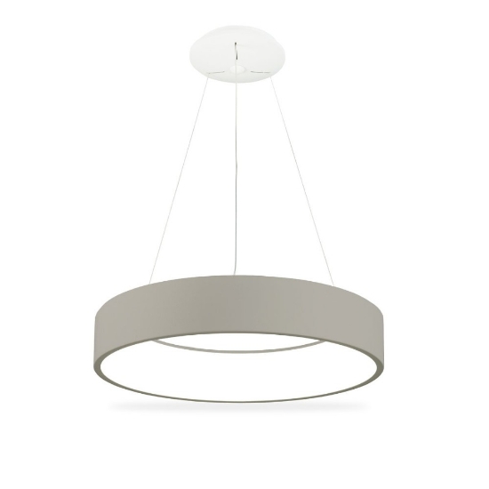 Lampadario 60 cm moderno anello tortora led 36w cct 3000k 4000k dimmerabile per soggiorno
